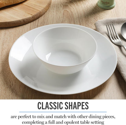 Martha Stewart Opalton 6-Piece 6-Inch Soup and Cereal Bowls – Lightweight, Chip and Break Resistant Opal Glass Bowls for Everyday Use
