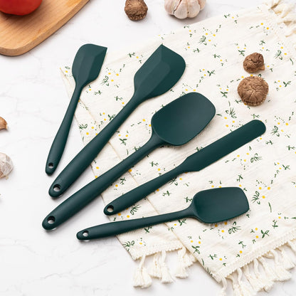 Silicone Spatula Set, 5 Piece Food Grade Rubber Spatulas for Baking, Cooking, and Mixing High Heat Resistant Non Stick Dishwasher Safe BPA-Free (Multicolor)