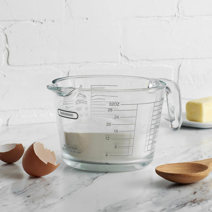 Farberware 2-Cup Borosilicate Glass Wet and Dry Measuring Cup with Oversized Measurements, Clear
