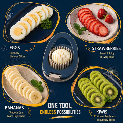 FANTEXY Egg Slicer for Hard Boiled Eggs,Eggs Cutter,Hard Boiled Egg Slicer With Stainless Steel Wire,Strawberry Cutter,Fruit Dicer for Strawberries,Grapes,Kiwis