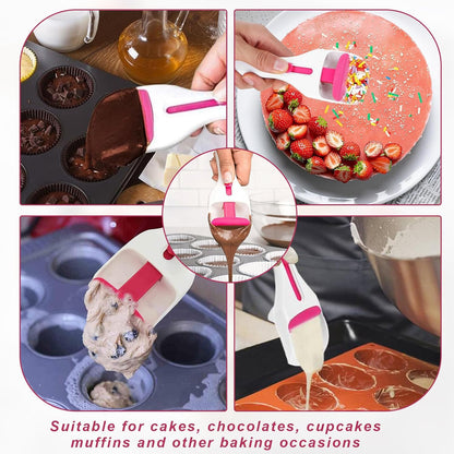 2 pcs Cupcake Scoop,Cupcake Scoop Batter Dispenser,Cupcake Batter Dispenser,One Click Sliding,Cupcake Dispenser,Cupcake Batter For Cookie Dough Pancakes - Unique Baking Supplies