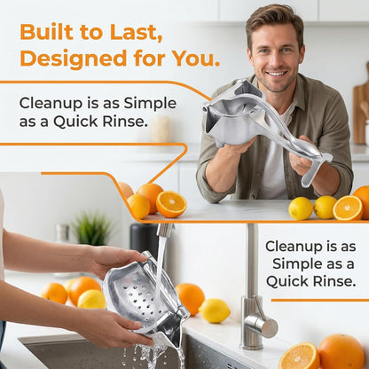 2026 New Model Manual Juicer Press, Aluminum Alloy Lemon Squeezer & Citrus Pomegranate Grapefruit Extractor, 0.6L Capacity, Ergonomic Non-Slip Grip for Easy Cleaning, Kitchen Juice Tool.