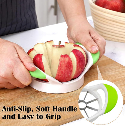 ARSUK Apple Cutter Slicer and Corer (8 Blades) - Thin Slice apple wedger, 2 in 1 Apple Core Remover and Cutter Tools, Non-Slip Soft Grip Handles