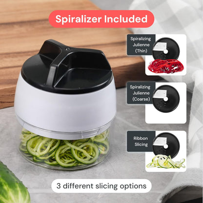 Fullstar XL Vegetable Chopper & Mandoline Slicer – Vegetable, Onion, Potato, Food, Veggie & Fruit Slicer, Dicer & Spiralizer with Pull-Out Catch Tray, Kitchen Gadgets & Gifts (6 in 1, Black/White)