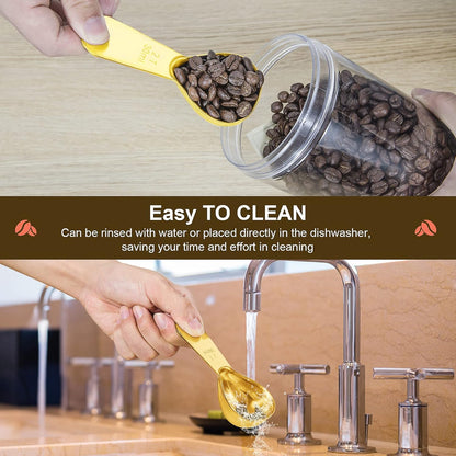 Safring Coffee Scoop Set, Tablespoon Scoop 2 Pc Set (1 Tbsp & 2 Tbsp), Stainless Steel Measuring Spoons for Ground Coffee with Short Handles, for Tea, Sugar, or Flour