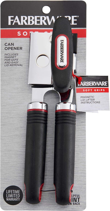 Farberware Soft Grips Can Bottle Opener, One Size, Red/Black