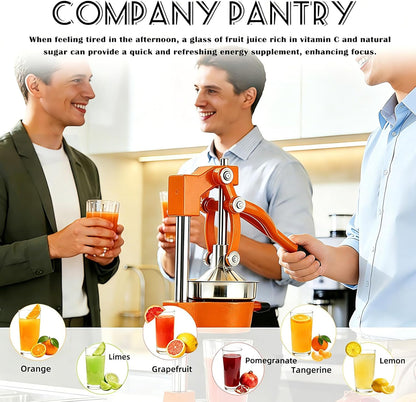 Cast Iron Juicer, orange juicer, Cast Iron Juicer Hand Press Heavy Duty, Peel-Free Juicing, Professional Lemon Orange Pomegranate Squeezer, Effortless, Stable, Easy Clean for Home, Bar, Commercial Use