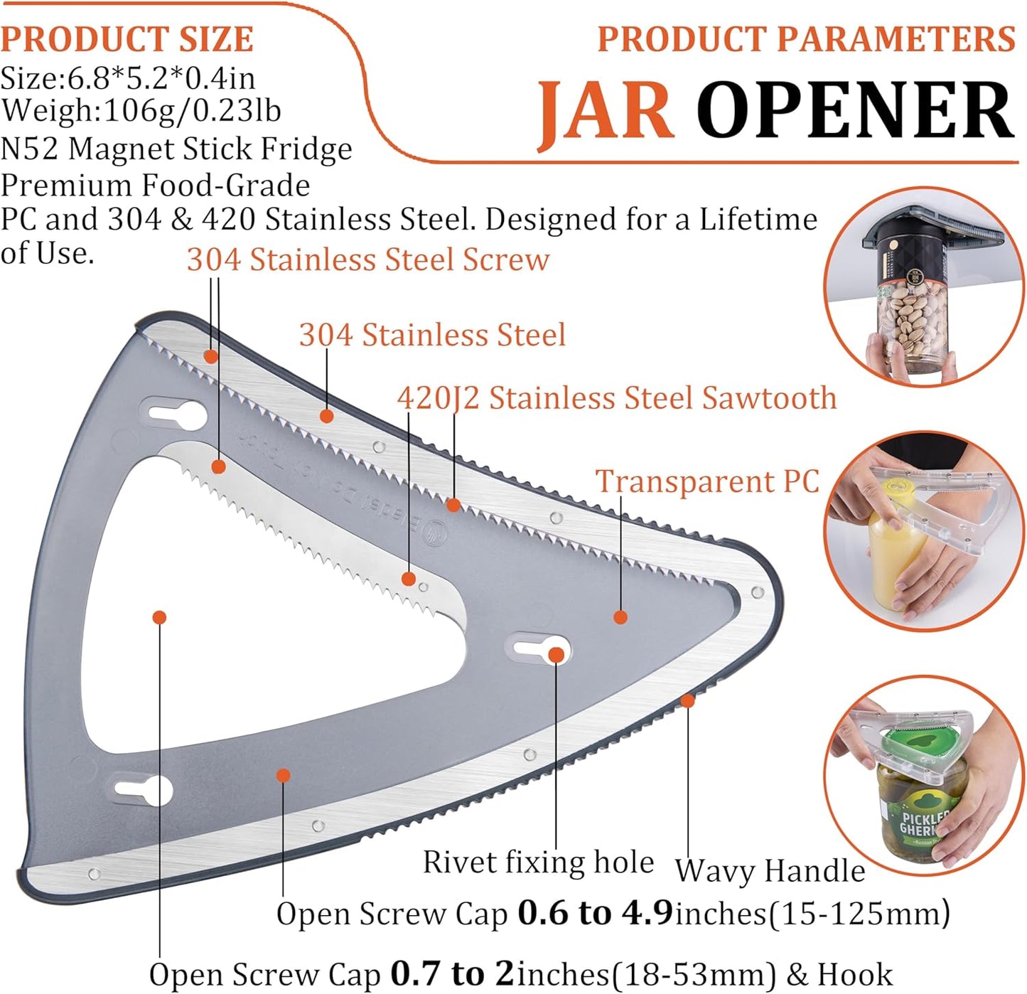 Uinxan Jar Opener for Weak Hands & Seniors, 2-in-1 Under the Cabinet & Handheld Lid Opener, Easy Bottle Cap Opening, Magnetic Storage,304 Stainless Steel Kitchen Tool, Gift for Anyone (Blue)