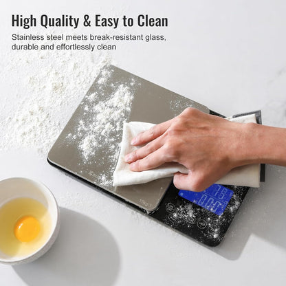 KitchenTour Dual Platform Food Scale, 0.001oz/33lb Precision Smart Kitchen Scales Digital Weight Grams and Ounces for Home Cooking Baking Meal Prep Sourdough Bread, Stainless Steel