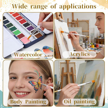 6PCS Cake Painting Brushes Set, Food Baking Painting Brush Cake Decoration Tools Soft Cakes Decorating Brushes for Pastry Cookie Cakes Fondant Decoration (White)