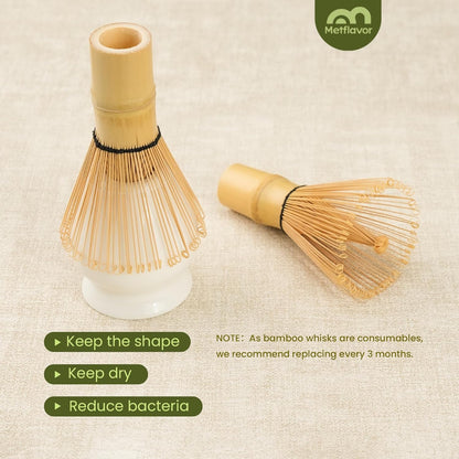 Matcha Whisk Set, Ceramic Bowl Matcha Kit & Handcrafted Bamboo Chasen, Complete 5 Pcs Matcha Set Whisk and Bowl, Stainless Steel Sifter, Bamboo Scoop & Holder for Matcha Lovers