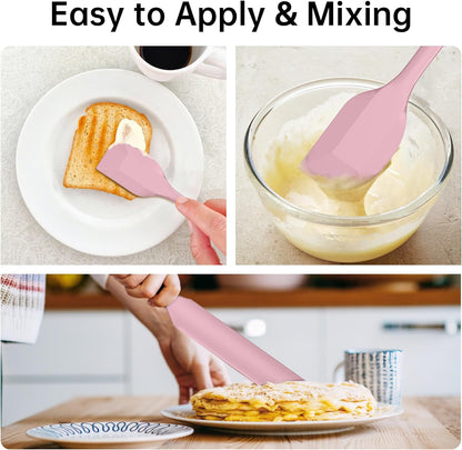 5-Piece Silicone Spatula Set - Heat Resistant 446°F Food Grade BPA Free, Nonstick Cookware Safe Dishwasher Safe Kitchen Tools for Baking, Cooking, Stirring, Multicolor.