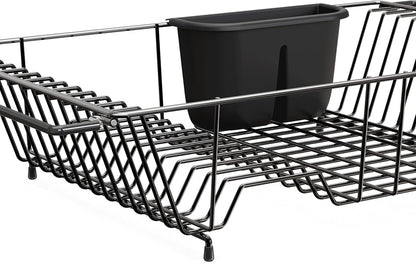 Simple Houseware Over Sink Counter Top Stainless Steel Dish Drainer Drying Rack, Chrome