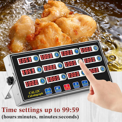 Relaxweex 1 Pack Commercial 8 Channel Digital Kitchen Timer, Multi-Countdown Timer with Loud Alarm & Large LCD Display, Wall Mount or Countertop for Restaurant, Fry Station, Baking & Lab Use