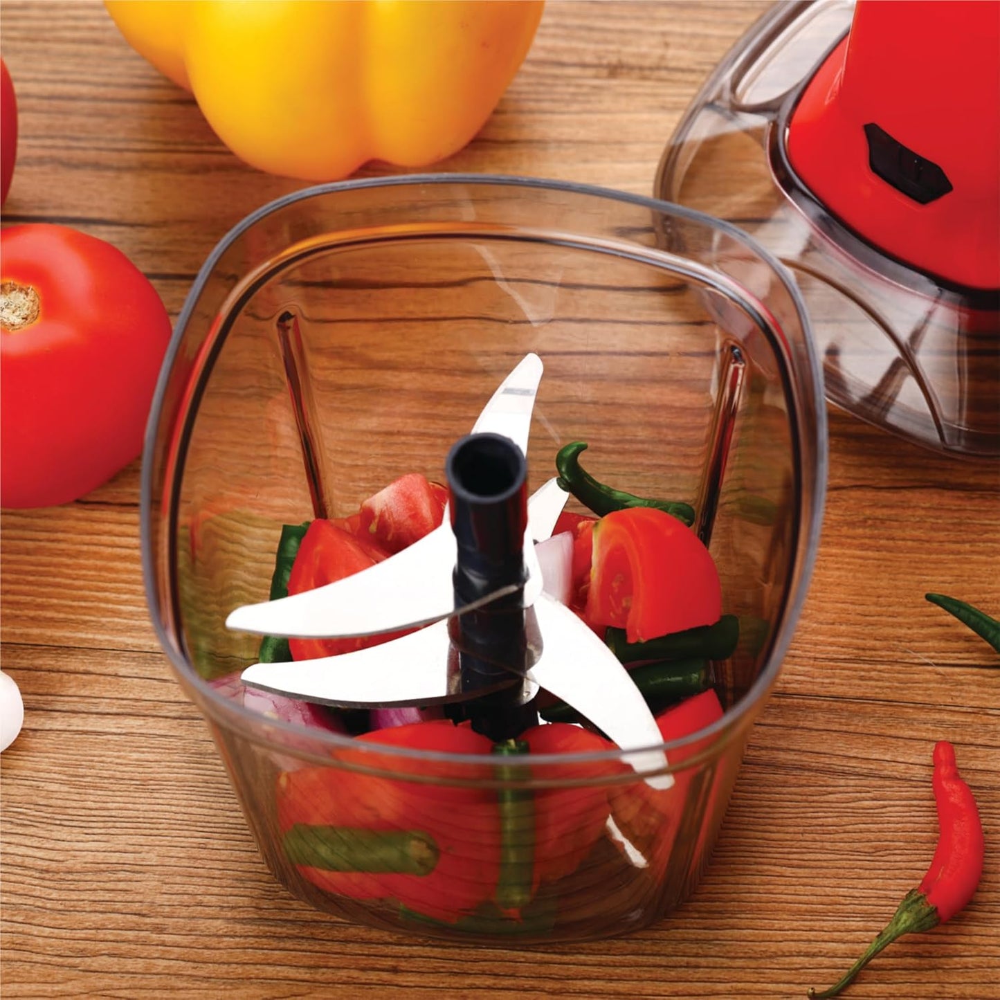 Manual Food Processor Vegetable Chopper with Varying Sizes Stainless Steel Blades