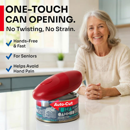 MUELLER HOME SmoothEdge Auto Electric Can Opener – Battery‑Operated One‑Touch w Magnet Lid Lifter – Portable Hands‑Free Automatic Can Openers for Seniors & Arthritis, Smooth‑Edge Cut Technology, Black