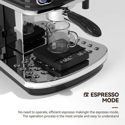 Coffee Scale, Espresso Scale, Weigh Digital Kitchen Scale with Timer, 2kg/0.1g Rechargeable Scale, Ratios & Flow Rate Display, Barista-Grade for Pour-Over, Espresso, French Press – Black
