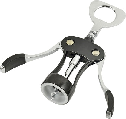 Pearl Metal C-3719 Domaine Ruti Wing Drill Corkscrew, Black