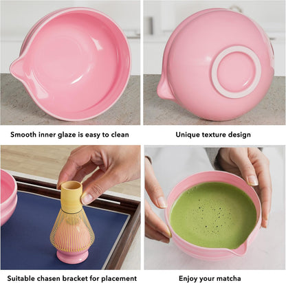 Matcha Whisk Set, Perfect Matcha Kit for Matcha Lovers Includes Ceramic Bowl, Bamboo Whisk, Holder, Scoop, Sifter & Cloth - 7 Pcs Matcha Kit