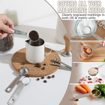31PCS Mixing Bowls with Lids Set, 5.5QT to 0.6QT Stainless Steel Nesting Bowls with Graters, Large Khaki Bowls & 21 Measuring Cups and Spoons Set Kitchen Appliances for Mixing, Baking, Food Storage