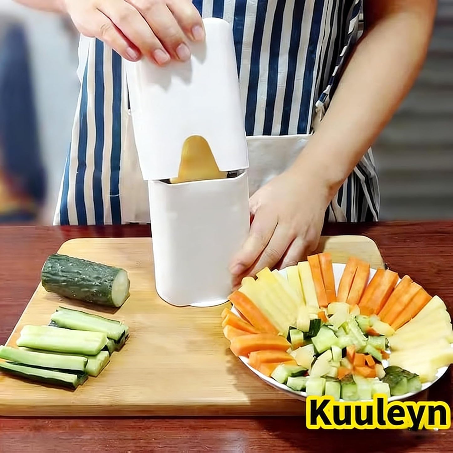 French Fry Cutter,Natural Cut Rapid Vegetable Dicer,Stainless Steel Potato Cutter French Fry Cutter Fries Potato Cutter Potato Tool for Kitchen