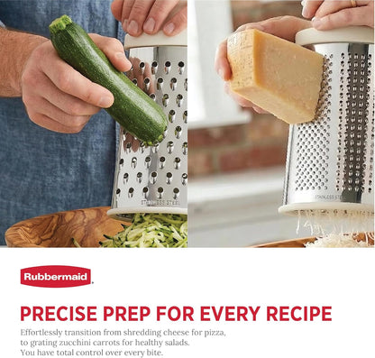 Rubbermaid Stainless Steel Cheese Grater - 9.5" Oval Handheld Box Grater with EZ Grip Handle - Multi-Surface Food & Cheese Shredder | Zester & Graters for Kitchen - Dishwasher Safe, Black