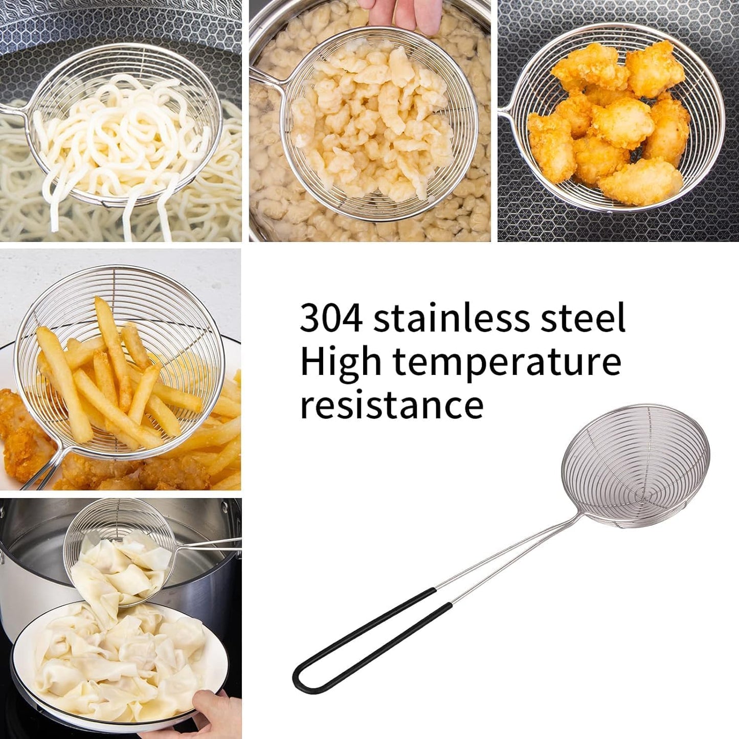 Premium Grade Stainless Steel Spaetzle Maker Widen Plastic Handle with Skimmer Spider Strainer Homemade Egg Noodle Dumpling Perfect Sized for pots and Pans Making Tool