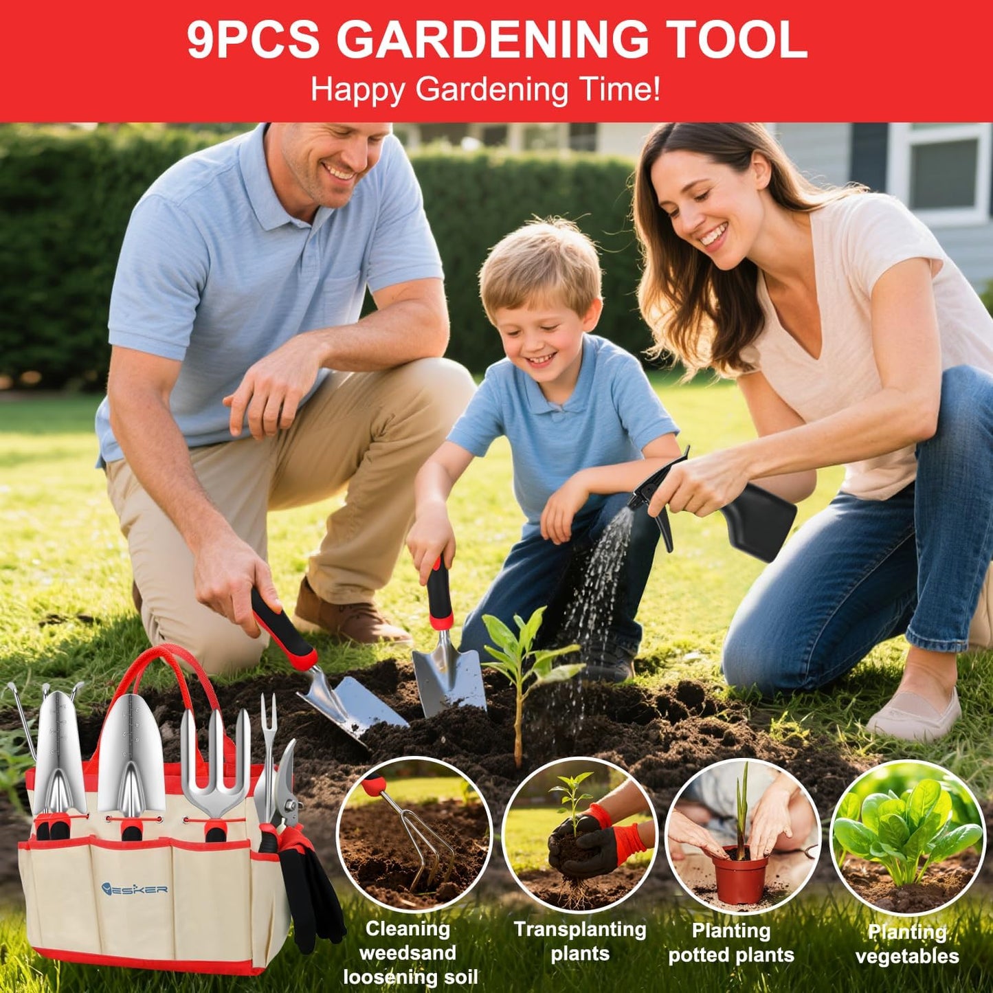 Yesker Pruning Shears Garden Shears 7.8" Professional Garden Scissors Sharp 65 Manganese Steel Blade Heavy Duty Clippers Hand Pruners for Cutting Fresh Flowers Branch Plant Trimming Gardening Tools