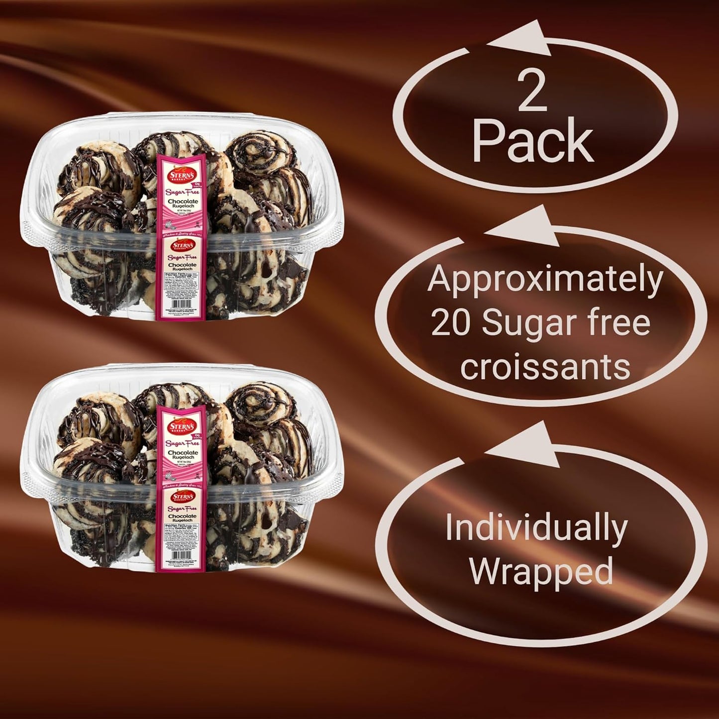 Sugar Free Pastries | Chocolate Croissant Chocolate Babka Bread | Breakfast Pastry | Dairy & Nut Free | Preservative Free | Unique for Holidays & Birthdays | 10 oz Stern’s Bakery