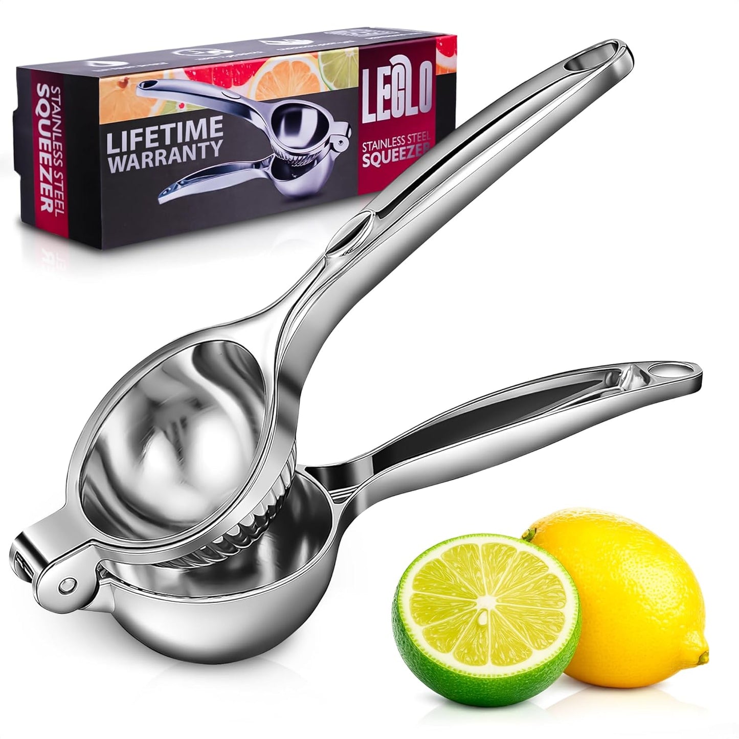 Hand Juicer Squeezer with Ergonomic Heavy Duty Handle – 20 oz Bowl Aluminum Lemon Juicer with Pour Spout for Mess-Free Pouring - Manual Citrus Press for Lemon, Orange, Lime, Grapefruit, Pomegranate