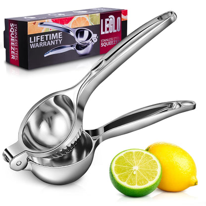 Hand Juicer Squeezer with Ergonomic Heavy Duty Handle – 20 oz Bowl Aluminum Lemon Juicer with Pour Spout for Mess-Free Pouring - Manual Citrus Press for Lemon, Orange, Lime, Grapefruit, Pomegranate