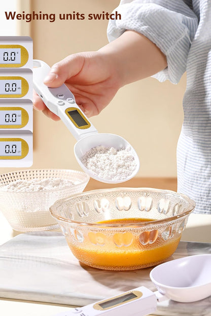 Digital Measuring Spoon Electronic Scale Spoon Weighing for Food Coffee Powder Tea Ingredients Spice Baking Kitchen Gram Measuring Spoons High Precision 0.1g