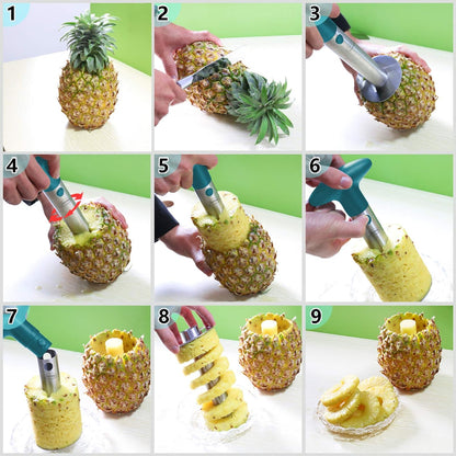 Pineapple Corer, [Upgraded, Reinforced, Thicker Blade] Newness Premium Pineapple Corer Remover
