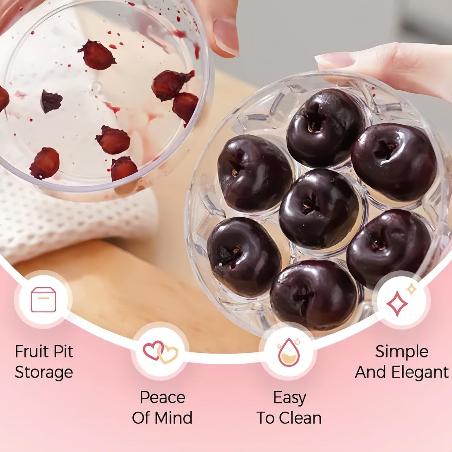 Black multi cherry pitter tool 7-hole cherry seed remover, cherry pitter tool pit remover, Easy to Make Cherry Jam - Cut 7 Cherry Kernels at Once, Ergonomic Push Design