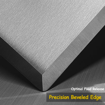 Stainless Steel Spatula Set with Heat Resistant Silicone Handle, VOVOLY Metal Spatulas For Kitchen Use, Thickened Smash Burger Spatula, Fish Flipper, Bench Scraper
