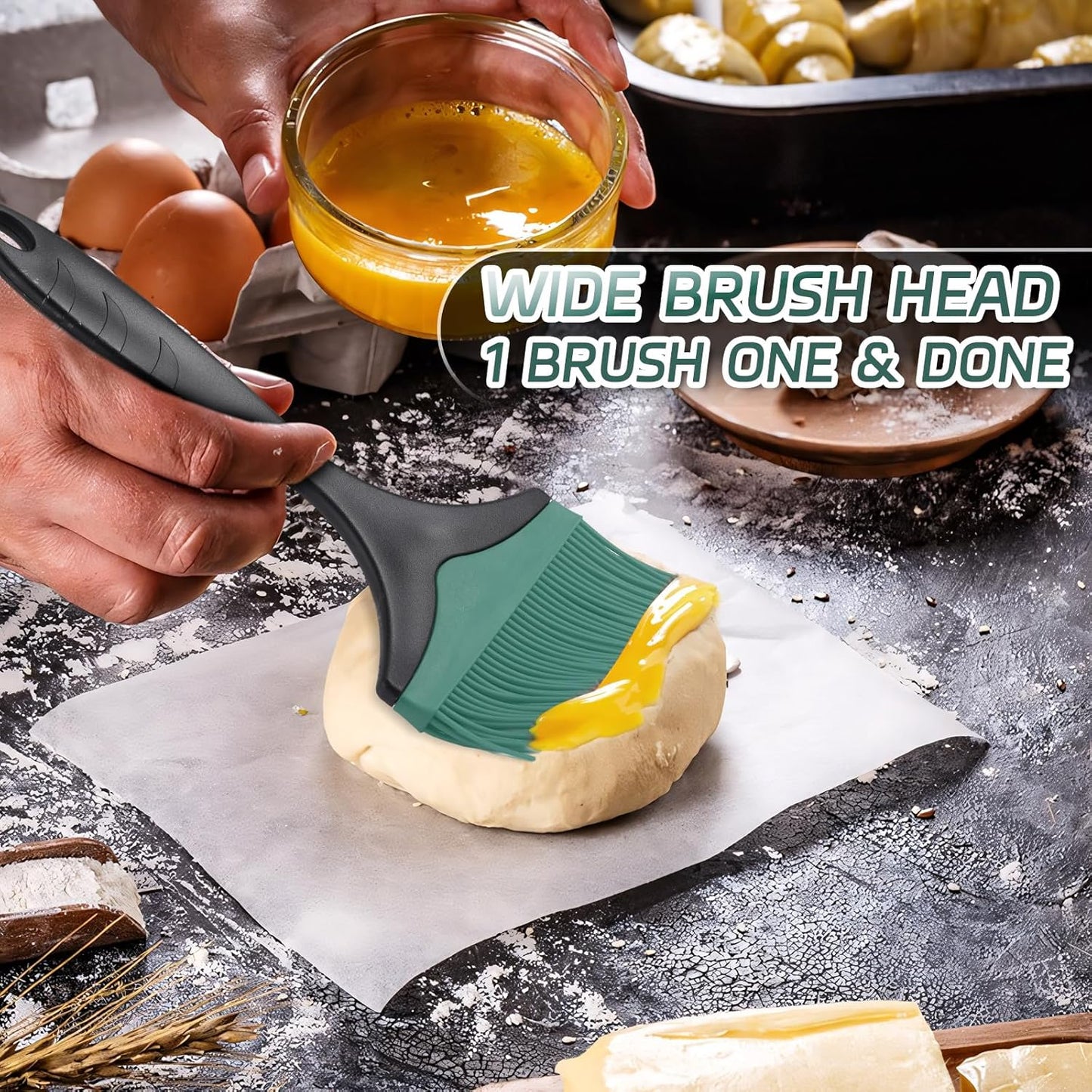 Large Silicone Basting Pastry Brush - Silicone Basting Brush for Grilling,Heat Resistant Brushes Spread Oil Butter Sauce for Cooking Baking BBQ,3.95inch Extra Wide Grill Basting Brush（Red 2）