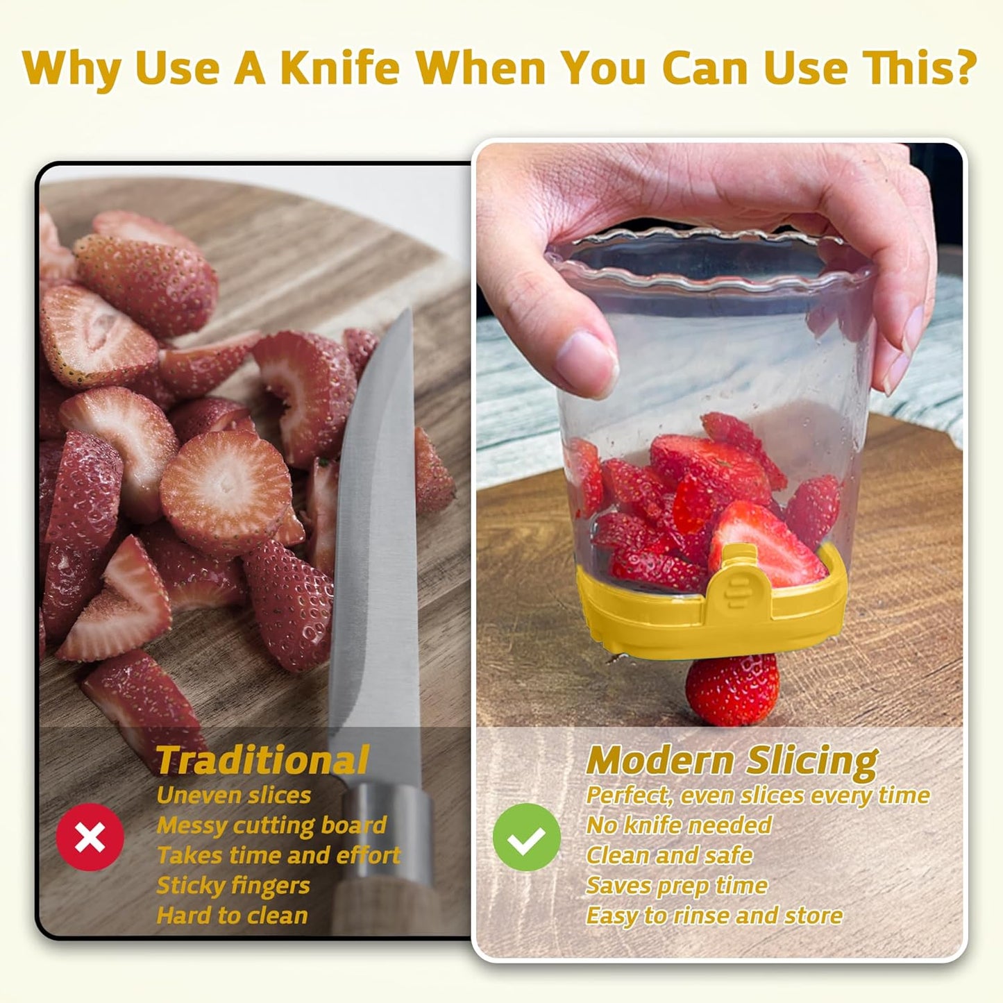 Strawberry Slicer Cup with Push Plate, Fruit Cutter Kitchen Gadget for Egg, Kiwi, Banana, Cucumber, Easy Fruit & Vegetable Slicer, Strawberry Cutter Tool for Quick Safe Cutting (Black)