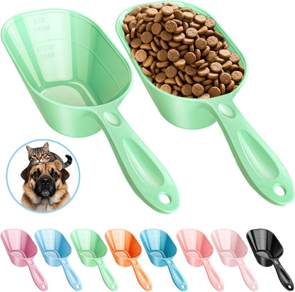 Food Scoop With Measuring Lines 2 Pack Black For Dog, Cat, Puppy, Coffee Bean, Flour Scoop, Ice