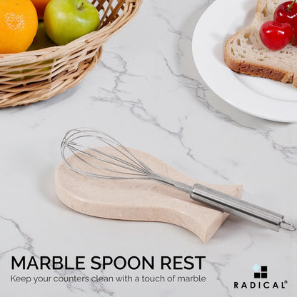 Radicaln Marble Spoon Rest for Stove Top 8" Inches Black Handmade Spoon Holder For Kitchen Utensils, Ideal Heat-Resistant Cooking Utensil Rest, Modern Farmhouse Kitchen Décor