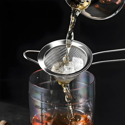 3-Piece Stainless Steel Fine Mesh Strainer Set - Conical Tea & Cocktail Filter for Loose Leaf, Food, Bar Use - Ergonomic Durable Kitchen Colander Tool