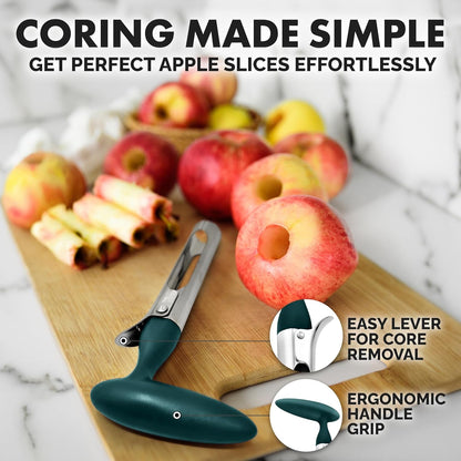 Zulay Kitchen Stainless Steel Pineapple Corer & Slicer – Heavy Duty Pineapple Cutter & Eye Removal Tool – Effortless Core Remover Tool with Sharp Reinforced Blade & Ergonomic Handle - Black