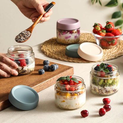 NETANY 2oz Glass Salad Dressing Containers, 6-Pack Small Sauce Containers with Lids and Mini Condiment Cups Containers,To Go Glass Jars for Meal Prep Lunch box