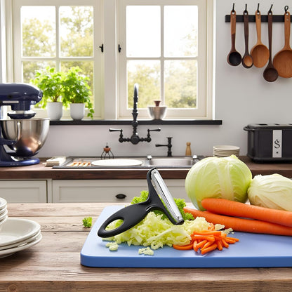 Black Vegetable Peeler Large Peelers for Kitchen, Y Wide Veggie Shredder for Cabbage Lettuce Julienne, Swivel Stainless Steel Blades Big Size Graters, Peelers and Slicers