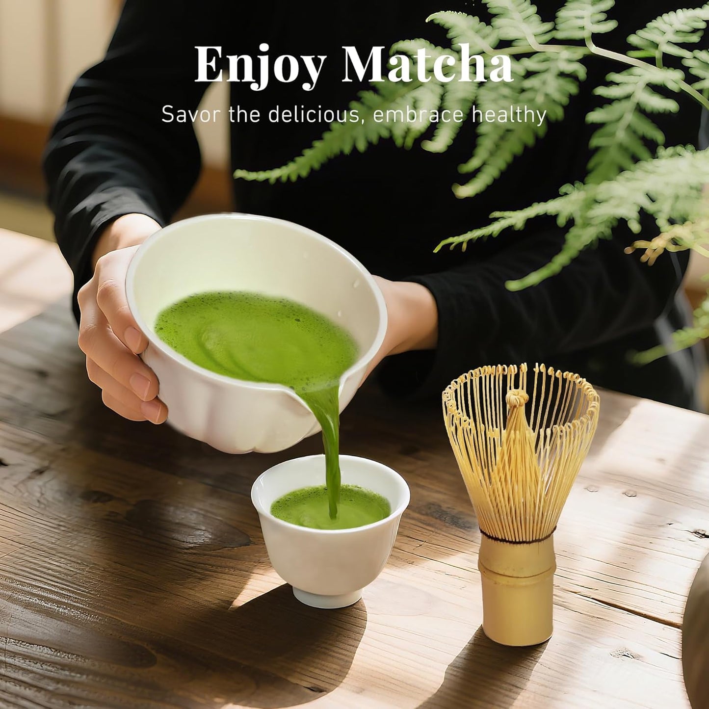 Renmxj Matcha Whisk Set,7 PCS Ceramic Matcha Kit Includes Matcha Bowl with Spout, Matcha Whisk and Holder, Bamboo Scoop, Stainless Sifter, Tea Towel, Unique Gift for Matcha Lovers (Pink)