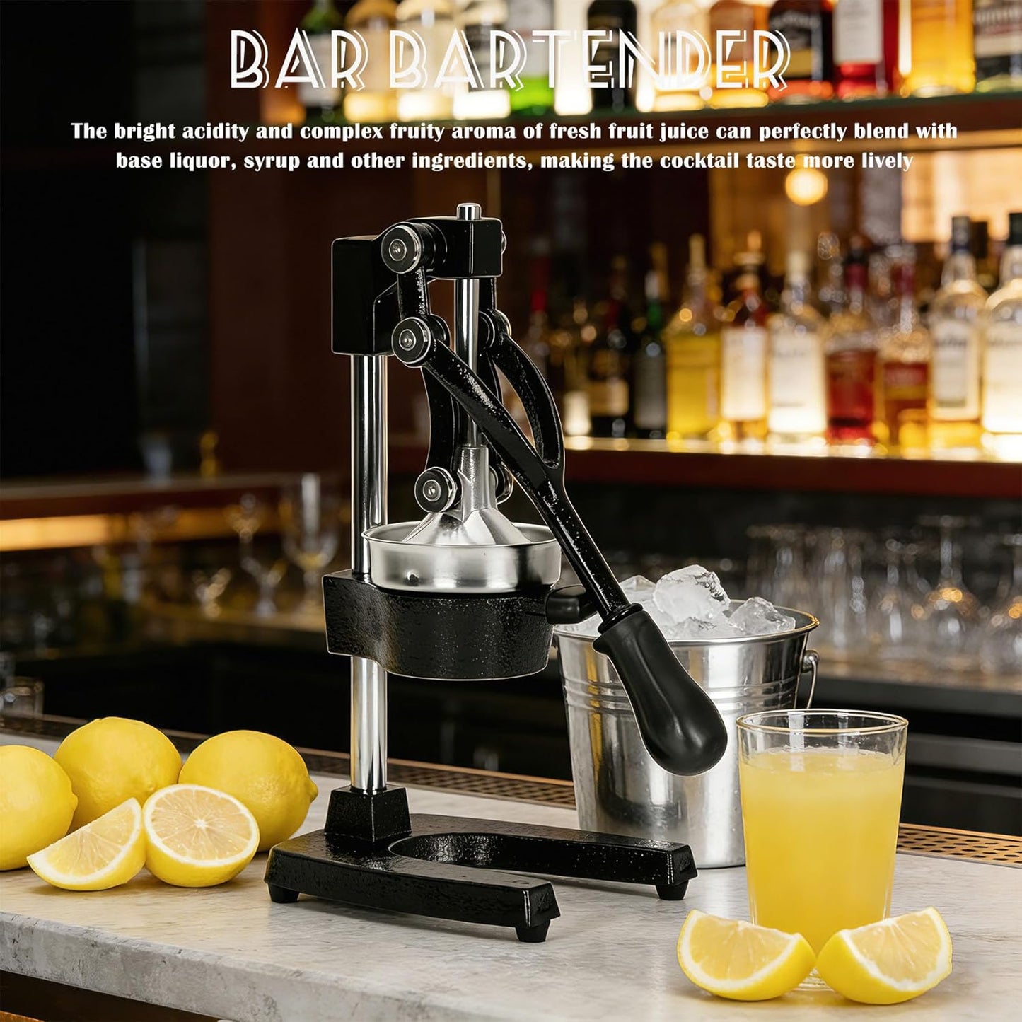 Cast Iron Juicer, orange juicer, Cast Iron Juicer Hand Press Heavy Duty, Peel-Free Juicing, Professional Lemon Orange Pomegranate Squeezer, Effortless, Stable, Easy Clean for Home, Bar, Commercial Use