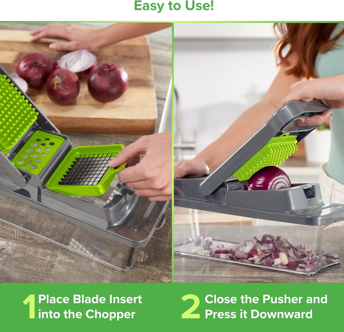 PrepNaturals Vegetable Chopper & Mandoline Slicer - 12 in 1, Blue/White
