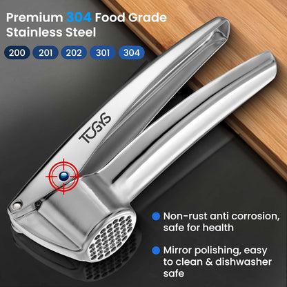 3-in-1 Premium Kitchen Tool Set - Heavy Duty Stainless Steel Garlic Press, Herb Scissors & Meat Tenderizer - Rust-Proof, Dishwasher Safe Cooking Gadgets - Ideal Gift for Home Chefs