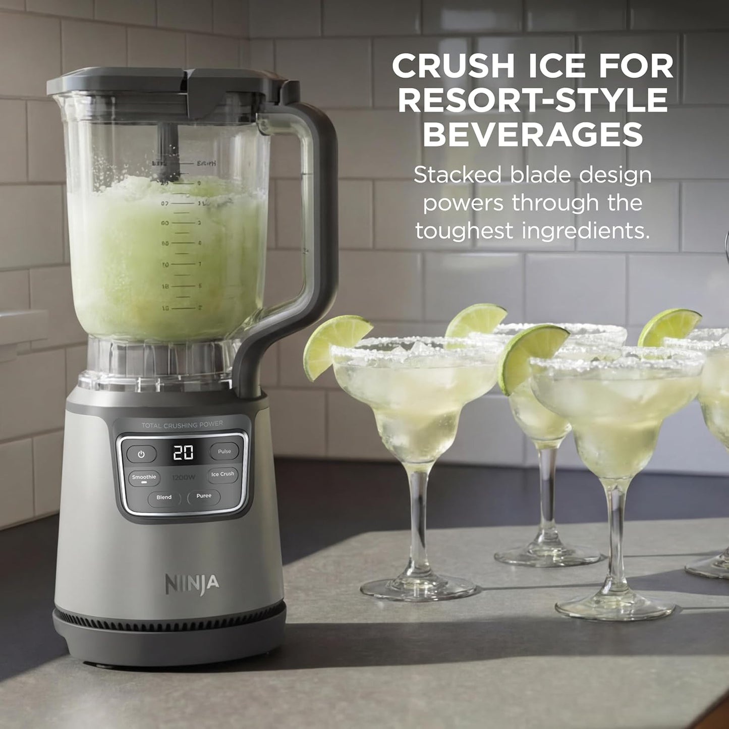 Ninja Kitchen System | All-in-One for Smoothies, Frozen Drinks, Veggie Chopper & More | With Full-Size Pitcher, 8 Cup Food Processor Bowl, (2) 18 oz. Cups, | 1200 Watt | Dark Grey | BR601AMZ
