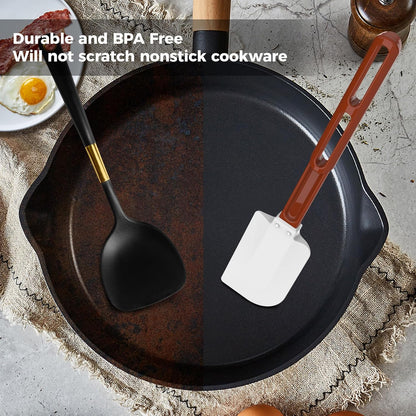 High Heat Resistant Silicone Spatulas, 13-1/2" Commercial Spatula 500°F Heat-Resistant Heavy Duty Spatula Non-Stick Scraper, Ideal for Baking/Cooking/Mixing, Commercial Dishwasher Safe, Set of 2