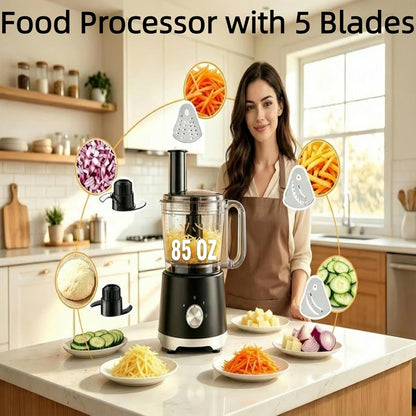 Simple Deluxe Food Processor 10.5 Cup, Multi-Functional Vegetable Choppers Food Grinder with Slicing Shredding Chopping Kneading, Suitable for Smoothie Fruit Dough, 2.6QT, Black